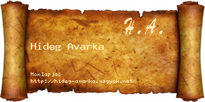 Hideg Avarka névjegykártya